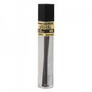 Pentel Super Hi-Polymer Lead Refill, 1.3 mm, HB, Black, 6/Tube PENCH13HB CH13HB