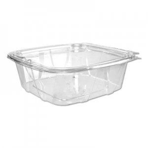 Dart ClearPac Clear Container, Tamper-Resistant Flat Lid, 48 oz, 7.8 x 8.1 x 2.5, Clear, 200