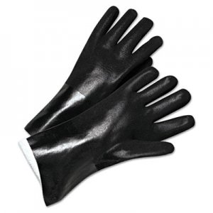 Anchor Brand PVC-Coated Jersey-Lined Gloves, 14 in. Long, Black, Men's, 12/Pack ANR7400 J1047RF