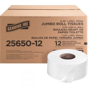 Genuine Joe 2-ply Jumbo Roll Dispenser Bath Tissue 2565012PL GJO2565012PL