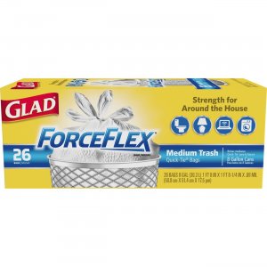 Glad ForceFlex 8-Gallon Quick-Tie Trash Bags 70403PL CLO70403PL