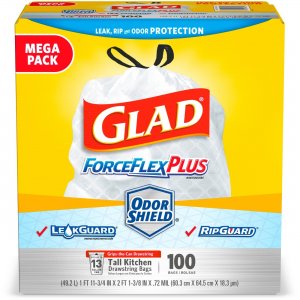Glad ForceFlex Tall Kitchen Trash Bags 70427PL CLO70427PL