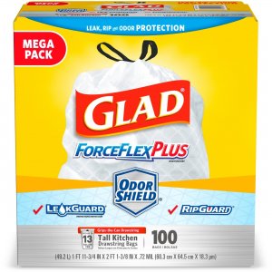 Glad ForceFlex Tall Kitchen Trash Bags 70427PL CLO70427PL