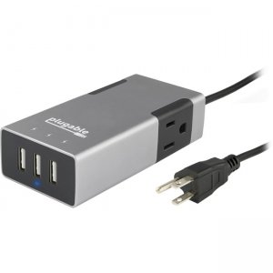 Plugable Travel Charging Station - 2-Outlet, 3-Port USB, 3ft (1m) PS2-USB3