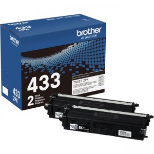 Brother Genuine High-Yield Black Toner Cartridge Twin Pack TN433 2PK TN4332PK TN-433