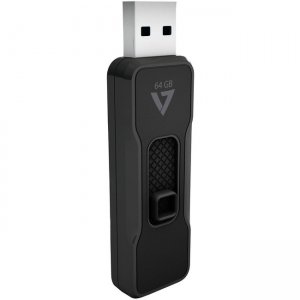 V7 64GB USB 2.0 Flash Drive - With Retractable USB Connector VP264G