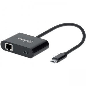 Manhattan USB-C to Gigabit Network Adapter With Power Delivery Port 153454