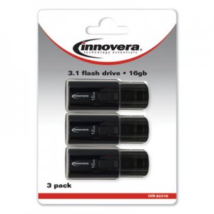 Innovera USB 3.0 Flash Drive, 16 GB, 3/Pack IVR82316 82316
