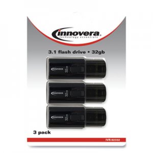 Innovera USB 3.0 Flash Drive, 32 GB, 3/Pack IVR82332 82332