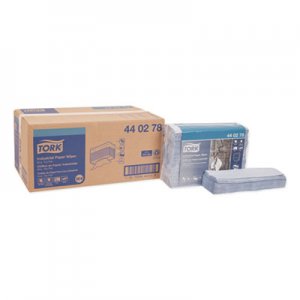Tork Industrial Paper Wiper, 4-Ply, 12.8 x 16.4, Blue, 90/Pack, 5 Packs/Carton TRK440278 440278