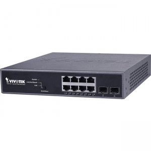 Vivotek 8xGE PoE + 2xGE SFP VivoCam Web Smart Managed Switch, PoE Power Budget 130W AW-GEV-104B-130 AW- GE
