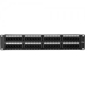 ENET 48 Port Cat5E Patch Panel 1RU Rack Mount C5EPP-48PD-ENC