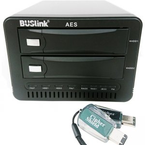 Buslink CipherShield 256-bit AES 2-Bay RAID 0 Encrypted External Hard Drive CSE-32TB2SU3