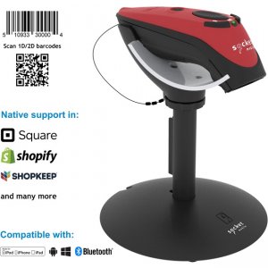 Socket Mobile DuraScan® , Universal Barcode Scanner, Red & Charging Stand CX3782-2542 D740