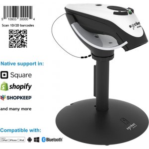 Socket Mobile DuraScan® , Universal Barcode Scanner, White & Charging Stand CX3784-2544 D740