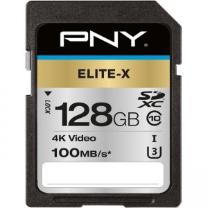PNY Elite-X SDXC Memory Card - 128GB P-SD128U3100EX-GE