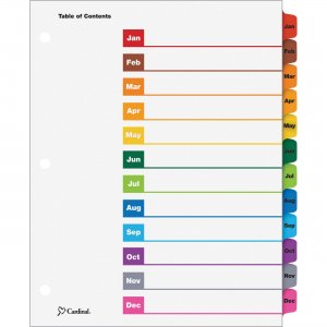 Cardinal OneStep Printable Table of Contents Dividers 60318CB CRD60318CB