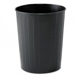 Safco Round Wastebasket, Steel, 23.5 qt, Black SAF9604BL 9604BL
