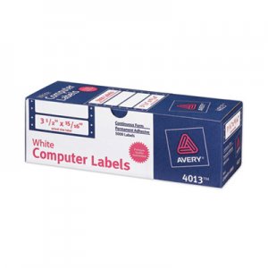 Avery Dot Matrix Printer Mailing Labels, Pin-Fed Printers, 0.94 x 3.5, White, 5,000/Box AVE4013 04013