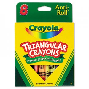 Crayola Triangular Crayons, 8 Colors/Box CYO524008 52-4008