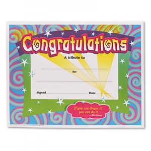 TREND Congratulations Certificates, 8-1/2 x 11, White Border, 30/Pack TEPT2954 T2954