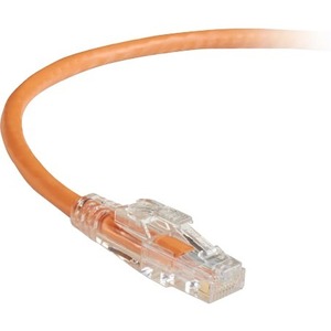 Black Box GigaBase 3 CAT5e 350-MHz Lockable Patch Cable (UTP), Orange, 2-ft. (0.6-m) C5EPC70-OR-02