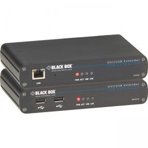 Black Box LRX Series KVM Extender - DVI-D, USB 2.0, RS232, Audio, Single-Access, CATx ACU5700A