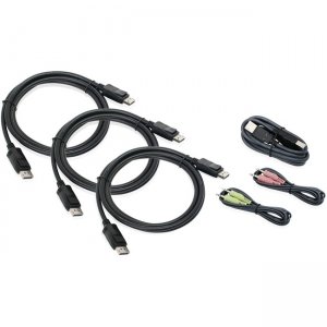 Iogear 4K Triple View DisplayPort Cable Kit with USB and Audio (TAA) G2L9302U