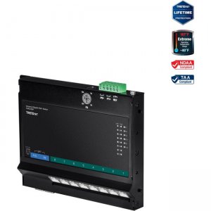 TRENDnet 10-Port Industrial Gigabit PoE+ Wall-Mount Front Access Switch TI-PG102F