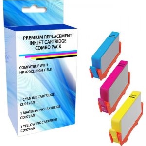 eReplacements Remanufactured HP 920XL High Yield Cyan/Magenta/Yellow Color Combo Pack E5Y50AA-ER