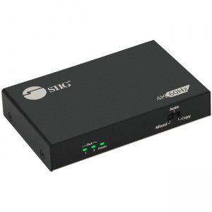 SIIG 2 Port HDMI 2.0 HDR Splitter with EDID and Downscaler CE-H26B11-S1