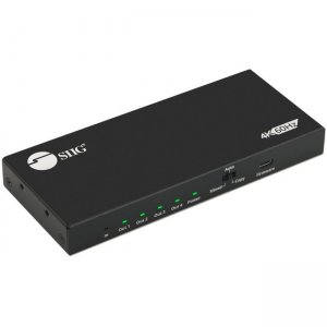 SIIG 4 Port HDMI 2.0 HDR Splitter with EDID and Downscaler CE-H26C11-S1