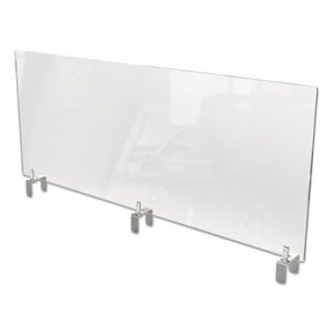 Ghent Clear Partition Extender with Attached Clamp, 48 x 3.88 x 30, Thermoplastic Sheeting GHEPEC3048A PEC3048-A