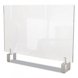 Ghent Clear Partition Extender with Attached Clamp, 42 x 3.88 x 30, Thermoplastic Sheeting GHEPEC3042A PEC3042-A