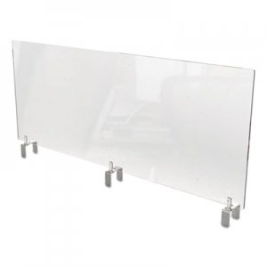 Ghent Clear Partition Extender with Attached Clamp, 48 x 3.88 x 18, Thermoplastic Sheeting GHEPEC1848A PEC1848-A