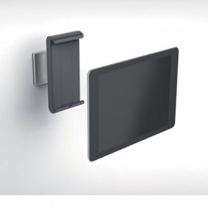 Durable Wall-Mounted Tablet Holder, Silver/Charcoal Gray DBL893323 893323