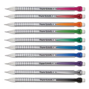 Paper Mate Write Bros Mechanical Pencil, 0.5 mm, HB (#2), Black Lead, Silver Barrel with Assorted Clip Colors, 24