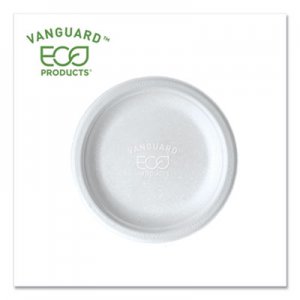 Eco-Products Vanguard Renewable and Compostable Sugarcane Plates, 6", White, 1,000/Carton ECOEPP016NFA EP-P016NFA