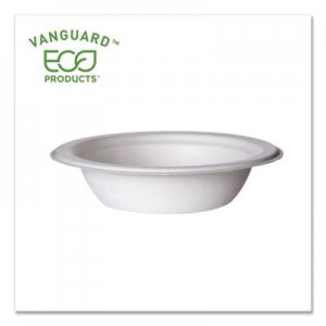 Eco-Products Vanguard Renewable and Compostable Sugarcane Bowls, 12 oz, White, 1,000/Carton ECOEPBL12NFA EP-BL12NFA