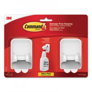 Command Spray Bottle Holder, 2.34 x 1.69 x 3.34, White, 2 Hangers/4 Strips/Pack MMM170092ES 17009