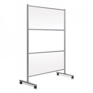 MasterVision Protector Series Mobile Glass Panel Divider, 68.5 x 22 x 50, Clear/Aluminum BVCDSP123046 DSP123046