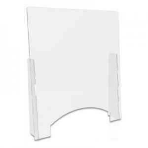 deflecto Counter Top Barrier with Pass Thru, 31.75" x 6" x 36", Polycarbonate, Clear, 2/Carton DEFPBCTPC3136P PBCTPC3136P