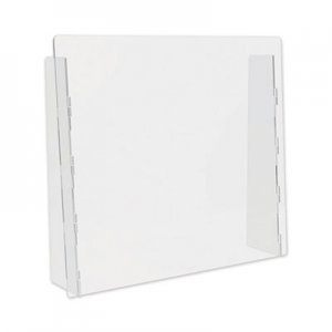 deflecto Counter Top Barrier with Full Shield, 27" x 6" x 23.75", Polycarbonate, Clear, 2/Carton DEFPBCTPC2724F PBCTPC2724F