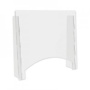 deflecto Counter Top Barrier with Pass Thru, 27" x 6" x 23.75", Polycarbonate, Clear, 2/Carton DEFPBCTPC2724P PBCTPC2724P