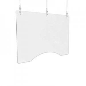 deflecto Hanging Barrier, 36" x 24", Polycarbonate, Clear, 2/Carton DEFPBCHPC3624 PBCHPC3624
