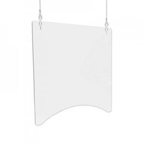 deflecto Hanging Barrier, 23.75" x 35.75", Polycarbonate, Clear, 2/Carton DEFPBCHPC2436 PBCHPC2436