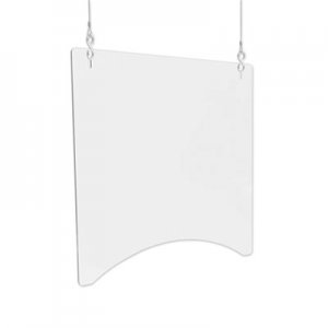 deflecto Hanging Barrier, 23.75" x 23.75", Polycarbonate, Clear, 2/Carton DEFPBCHPC2424 PBCHPC2424