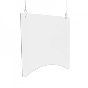 deflecto Hanging Barrier, 23.75" x 23.75", Acrylic, Clear, 2/Carton DEFPBCHA2424 PBCHA2424