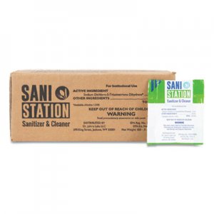 San Jamar Sani Station Sanitizer and Cleaner, 0.5 oz Packets, 100/Pack SJMSANIS05100 SANIS05-100