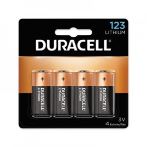 Duracell Specialty High-Power Lithium Batteries, 123, 3 V, 4/Pack DURDL123AB4PK DL123AB4PK